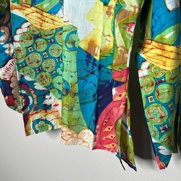 RAGA Colorful Boho Cotton Long Sleeve V-neck Tunic w/Sequins Size Large NWT! - Picture 4 of 9